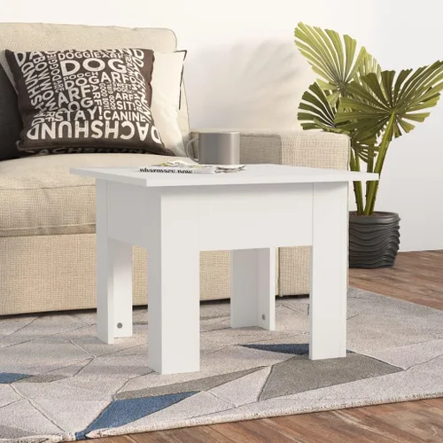 Mesa auxiliar, elegante mesa de café, mesa de café adecuada para sala de estar, oficina, balcón, estudio, sala de estar familiar, color blanco 21.7