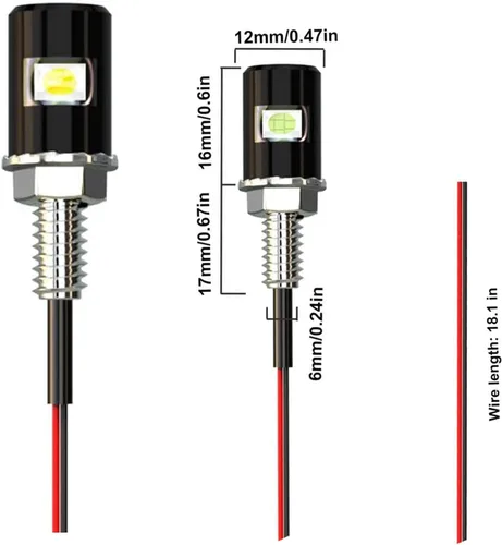 Miniatura 3 de 4 luces LED para matrícula de automóvil, lámpara LED de perno de tornillo, bombilla LED impermeable de 12 V para automóvil, motocicleta, camión, RV