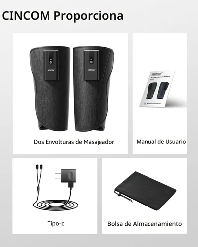 Miniatura 8 de CINCOM - Masajeador de piernas con calor y compresión de aire, masajeador de pantorrillas inalámbrico para circulación y alivio del dolor