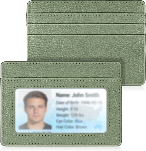 Miniatura 23 de Fintie Billetera delgada y minimalista para bolsillo frontal, con bloqueo RFID, tarjetero y ventana de identificación, para hombre o mujer