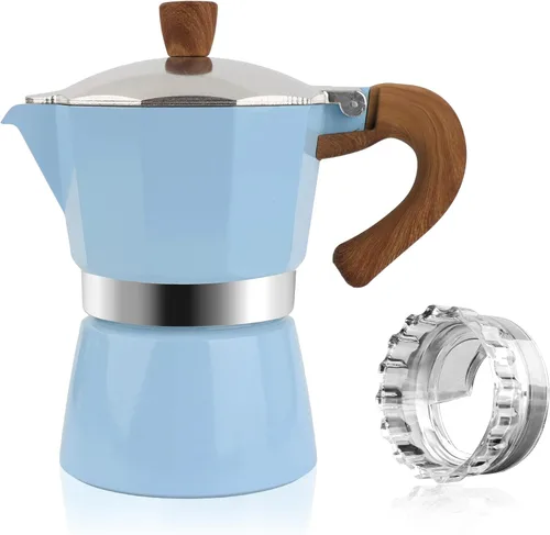 Miniatura 16 de ShanSon Moka Pot - Cafetera de café expreso de 3 tazas de 5 onzas, cafetera italiana manual cubana, cafetera italiana espresso greca para capuchino