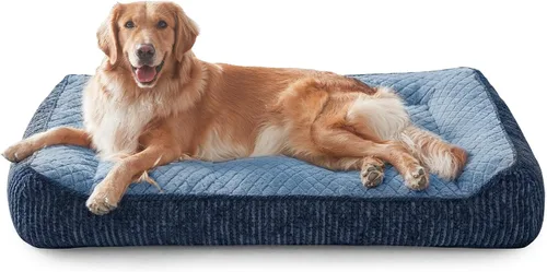 Miniatura 11 de JOEJOY Camas ortopédicas XL para perros de tamaño grande, extra gruesas, con apoyo y laterales, sofá cama ultrasuave para perros grandes, color Beige