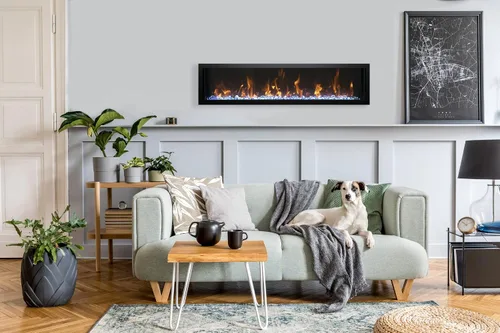 Miniatura 8 de Remii WM - Chimenea eléctrica extra delgada de 55 pulgadas, calentador de chimenea eléctrico delgado montado en la pared con control remoto