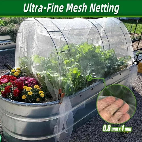 Miniatura 4 de Red de jardín – Barrera ultra fina de 10 x 10 pies para verduras, plantas, frutas, flores y cultivos, cubierta de hilera de invernadero, cama