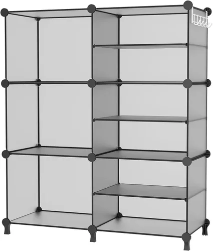 Miniatura 10 de AWTATOS Organizador de armario con 6 cubos de almacenamiento, estantes portátiles para armario, organizadores de ropa y almacenamiento apilables