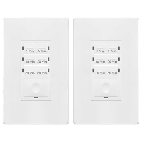 Miniatura 13 de ENERLITES Interruptor temporizador de cuenta regresiva de 1 hora, 1-5-10-20-30-60 minutos, para ventiladores de baño, calentadores, luces, indicador