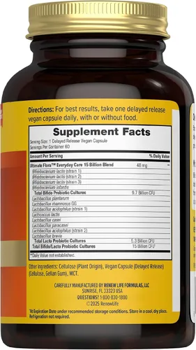 Miniatura 2 de Renew Life Cápsulas probióticas diarias, suplemento diario que apoya la salud urinaria, digestiva e inmunológica, L. Rhamnosus GG, sin lácteos, soja