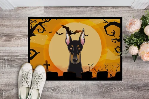 Miniatura 2 de Caroline's Treasures BB1803JMAT - Tapete de Halloween Doberman de 24 x 36 pulgadas, tapete para puerta delantera, para interiores y exteriores