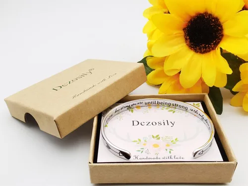 Miniatura 133 de Pulseras inspiradoras para mujer, joyería de acero inoxidable, con refranes, pulsera motivacional con mensaje oculto, pulseras grabadas para mejor