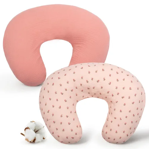 Miniatura 10 de FUNUPUP Funda de almohada de lactancia de muselina compatible con almohada de lactancia Boppy, fundas suaves de lactancia para bebés para almohadas