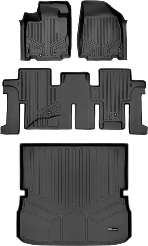 Miniatura 13 de SMARTLINER Juego de tapetes de piso de ajuste personalizado de 2 filas compatibles con Infiniti JX35 2013-2013