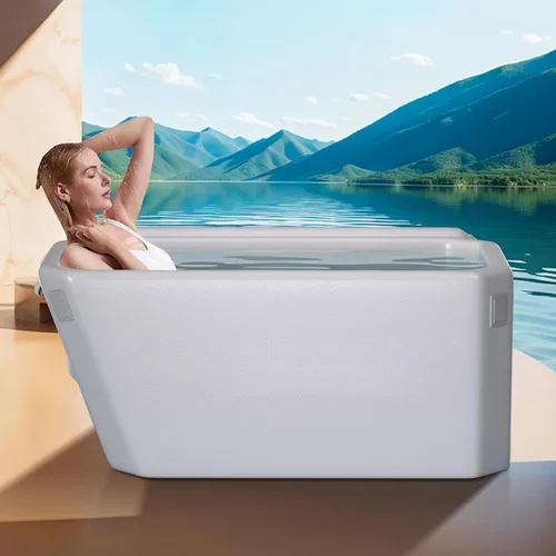 Miniatura 5 de DEEPTIME Tina de Baño de Hielo Portátil con Ángulo para Sumersión en Frío (Gris) Para Recuperación de Atletas y Fitness, Sumersión en Frío al Aire