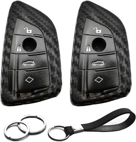 Miniatura 8 de 2 piezas compatibles con BMW 1 2 3 4 5 6 7 8 Series X1 X2 X3 X4 X5 X6 X7 i4 Z4 M5 M6 M7 M8 GT3 GT5 Funda para llavero protector de llavero sin llave