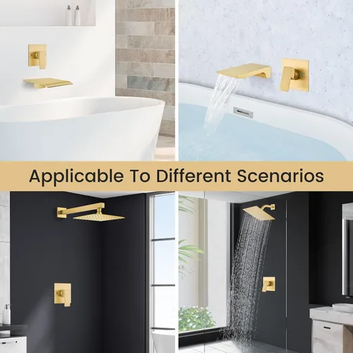 Miniatura 8 de Airuida Kit de Acabado de Válvula de Ducha de Una Sola Manija – Válvula de Instalación Empotrada de Latón para Montaje en Pared con Conexión