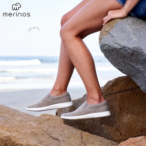 Miniatura 5 de Merinos Zapatos deportivos de moda para mujer, zapatos casuales sin cordones, hechos con lana australiana, zapatos de tenis ligeros y duraderos