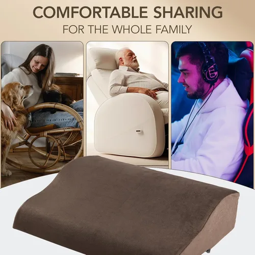 Miniatura 6 de SofGlowly Almohada de apoyo lumbar para reclinable, cojín grande de espuma viscoelástica para respaldo de sofá y silla de juegos, almohada