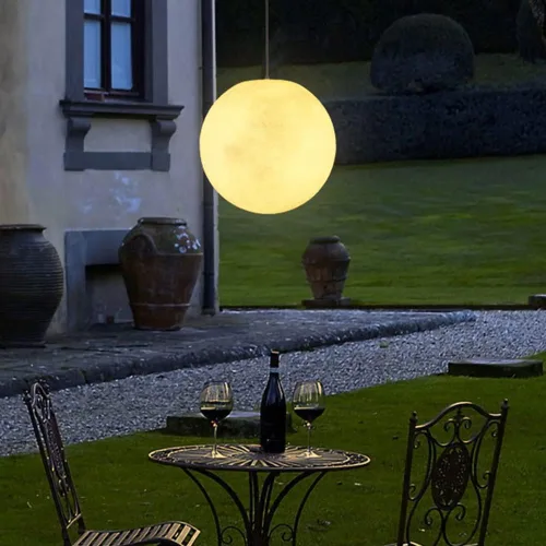 Miniatura 3 de Lámpara colgante de techo de luna, planeta creativo, luna, nórdico, lámpara colgante moderna de resina impermeable para exteriores, porche, jardín
