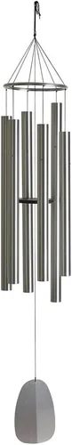 Miniatura 24 de Woodstock Chimes Signature Collection, Campanas del Paraíso, Plata Antigua 32", Campanillas de Viento de Diseños Decorativos para Exteriores, Patio
