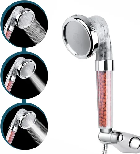 Miniatura 2 de Cabezal de ducha filtrado con mango de MineralStream, cabezal de ducha de alta presión con manguera y cuentas de filtro para agua dura con ajustes