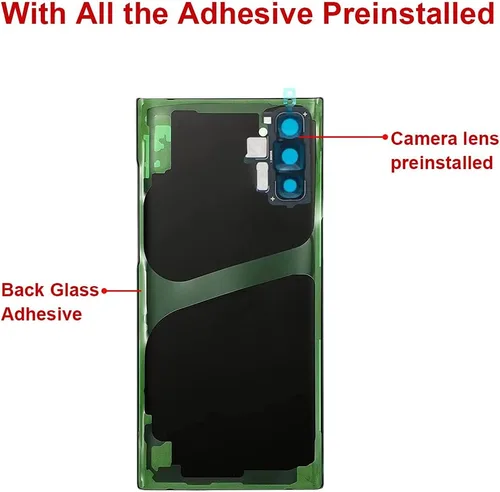 Miniatura 3 de Reemplazo de cristal trasero trasero para Samsung Galaxy Note 10 de 6.3 pulgadas con kit de herramientas de reparación y adhesivo preinstalado negro