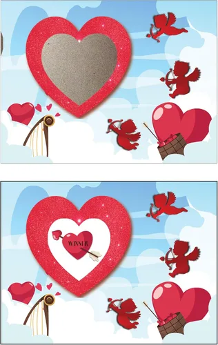 Miniatura 5 de My Scratch Offs Paquete de 26 tarjetas de San Valentín para rascar el corazón de Cupido, tarjetas de revelación de corazón de 3 x 4 pulgadas