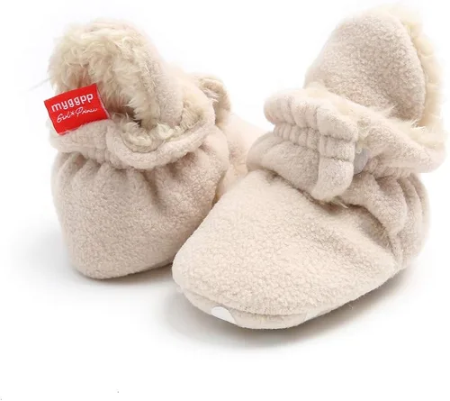 Miniatura 8 de Ohwawadi - Calcetines de forro polar para bebé o niña, suaves y calientes, botas o zapatos para bebés recién nacidos, con estilos de dibujos