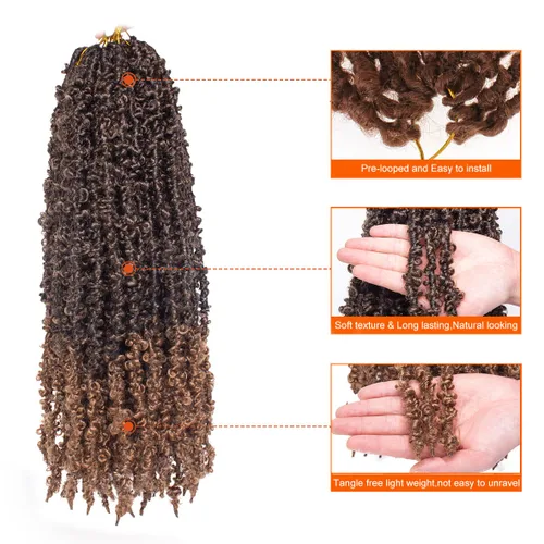 Miniatura 107 de ZRQ Butterfly Locs Cabello de Ganchillo Corto 6 Paquetes Negro Cabello Bob de Ganchillo 8 Pulgadas Locs Sintéticos Desordenados Desgastados Trenzas