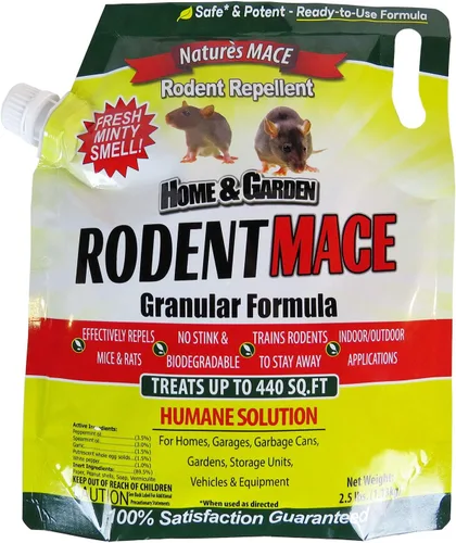 Nature's MACE Repelente de roedores de 2.5 libras, cubre 440 pies cuadrados, repele ratones y ratas, mantiene a ratones, ratas y roedores fuera de