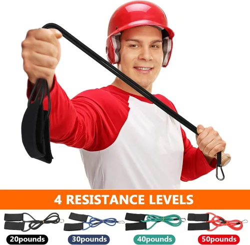 Miniatura 2 de Skylety 4 bandas de resistencia de béisbol para jóvenes y adultos, bandas de béisbol para entrenamiento de softbol, entrenamiento de lanzador, 4