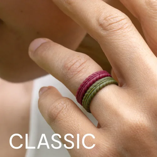 Miniatura 3 de ROQ - Anillos de boda de goma de silicona para mujer, anillo de boda de goma delgado, juego de joyería nupcial, anillos de aniversario, anillo