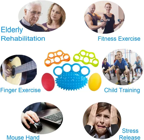 Miniatura 2 de Bolas para apretar para ejercicio de mano, entrenador de fuerza de agarre, kit de recuperación de dedos, mejora la flexibilidad de los dedos, alivio