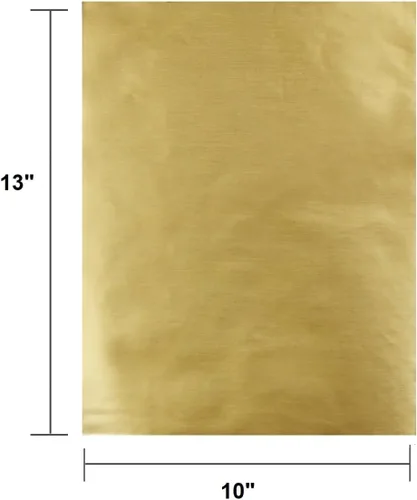 Miniatura 6 de Hygloss Papel de aluminio metálico, 10 hojas de papel brillante de color dorado y plateado, 10 x 13 pulgadas, papel de aluminio ideal para Oro