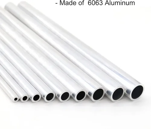 Miniatura 3 de Tubo redondo de aluminio 6063, 0.472 pulgadas de diámetro exterior 0.079 in de grosor de pared 11.811 in de longitud, tubo recto de metal sin