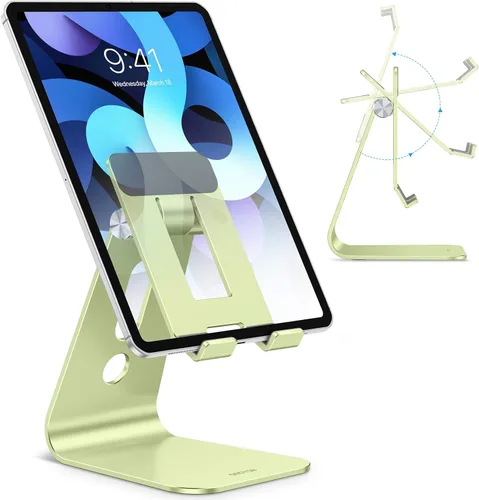 Miniatura 14 de OMOTON Soporte ajustable para tablet de escritorio, brazos más largos mejorados para una mayor estabilidad, soporte para tableta T2 con diseño hueco