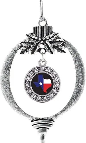 Miniatura 243 de Inspired Silver - Twin One - Adorno festivo de Navidad de plata - Adorno festivo de árbol de Navidad con dije de círculo y circonita cúbica