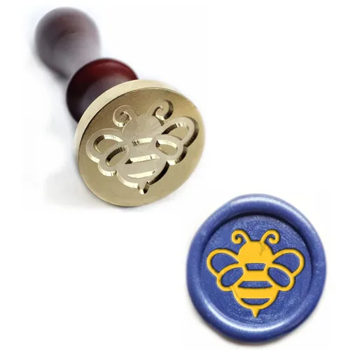 Miniatura 20 de Sellos de cera de sellado de patrones de animales, sellos de cobre y empuñadura de madera, kit de sellos de cera para sobres de tarjetas, embalaje
