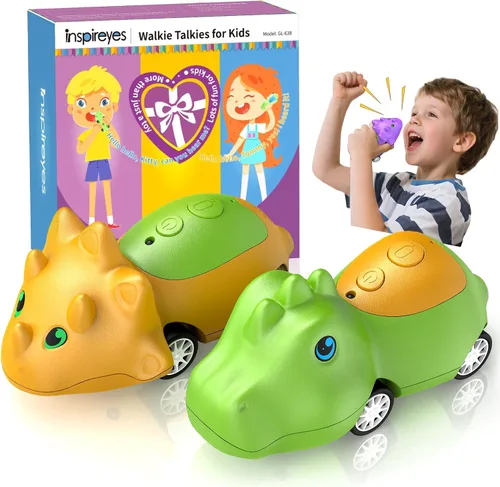 Miniatura 9 de Inspireyes Walkie Talkies para niños, paquete de 2 juguetes de dinosaurio para niños y niñas de 3 a 5 7 años, tiempo de juego de 48 horas, diversión