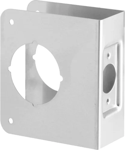 Prime-Line Products U 9553 refuerzo para puerta y cerradura, 2-1/8 pulgadas x 2-3/8 pulgadas x 1-3/4 pulgadas, acero inoxidable, empotrado | Para