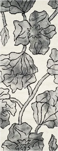 Miniatura 3 de SAFAVIEH Dip Dye Collection DDY683C - Alfombra de lana de primera calidad hecha a mano con acuarela floral de 2 pies 3 pulgadas x 6 pies