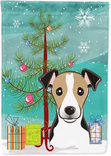 Miniatura 74 de Caroline's Treasures BB1622CHF - Bandera de casa Shih Tzu con árbol de Navidad y gris plateado para porche, grande, para colgar en la pared