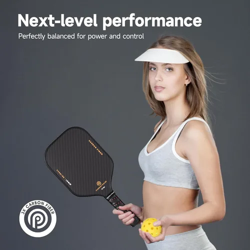 Miniatura 3 de V7 Pro Pala de Pickleball – Palas de Pickleball de Fibra de Carbono Cruda 3K con Núcleo de Polipropileno de 16mm, Mango 3D PulseGrip – Raquetillas