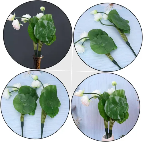 Miniatura 4 de DECHOUS 3 piezas de flores falsas de seda artificiales para decoración del hogar, ornamento falso de seda para el hogar