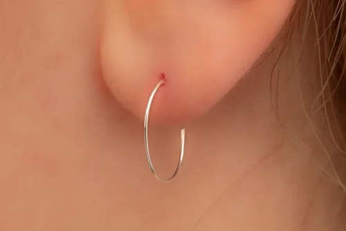 Miniatura 32 de Aretes de aro de oro de plata – Aretes de aro para mujer, dos piezas de aros de plata fina rellenos de oro, aro de hélice, anillo de tragus, aro