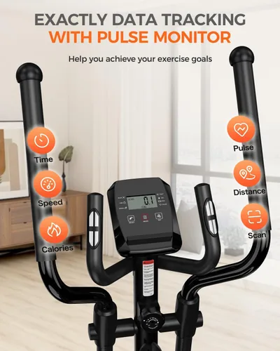 Miniatura 6 de pooboo Elliptical Exercise Machine,Elliptical Machine for Home with Hyper-Quiet Magnetic Driving System&LCD Monitor, Elliptical Trainers with 15.5IN