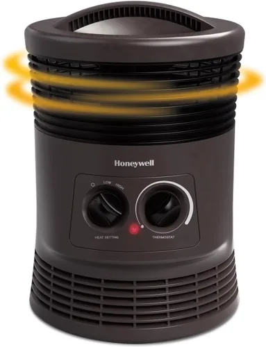 Honeywell HHF360V - Calentador forzado de ventilador envolvente de 360 grados con salida de calor envolvente, calentador portátil de eficiencia