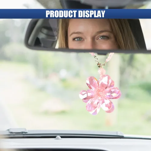 Miniatura 5 de Colgante de flor de cristal para automóvil, adorno colgante de decoración para espejo retrovisor del automóvil, accesorios interiores del auto