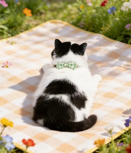 Miniatura 3 de Collar de gato con campana para niño y niña, pajarita de seguridad, a cuadros, color sólido, conjunto de regalo, lindo festivo, [2 piezas], verde