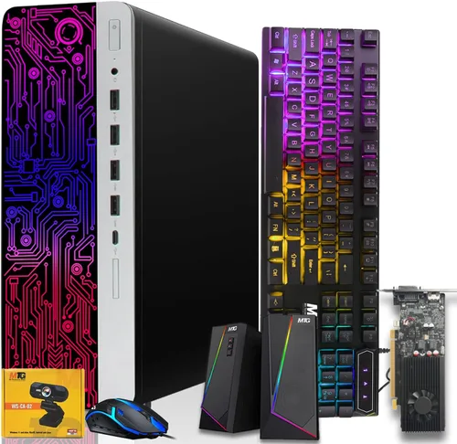 Miniatura 14 de PC de escritorio HP G3 para juegos, Intel Core i5 de 4ª generación, gráficos GT 1030, 16 GB de RAM, SSD de 1 TB, monitor curvado MTG nuevo de 24