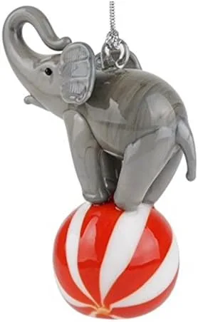Miniatura 3 de Elefante de Lampwork con adorno o figura de cristal de bola de playa