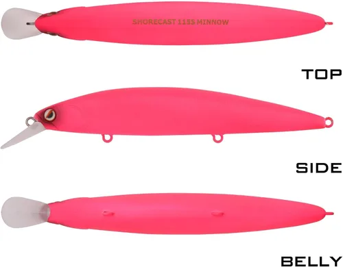 Miniatura 6 de LITTMA ShoreCast - Señuelo de pesca de agua salada 115 minnow hundido, cebo duro de pesca de surf de lanzamiento largo para lubina y fletán